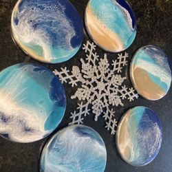 6 Resin Coasters 