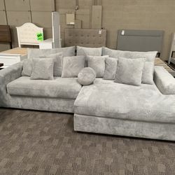 Deep Chaise Grey Oversized Sectional
