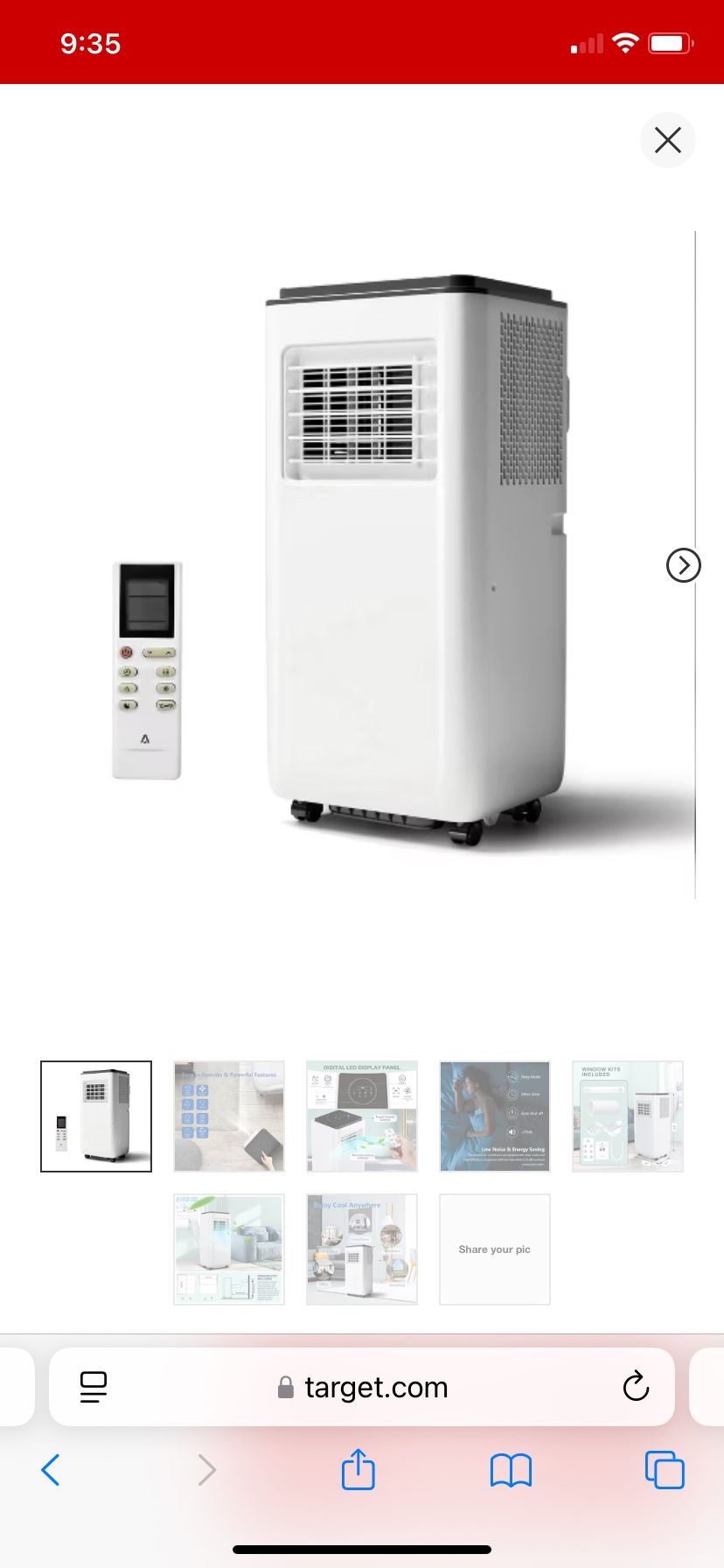 Acekool 10,000BTU ASHRAE Portable Air Conditioner 3-In-1 Quiet AC Unit Cools Rooms up to 450 Sq.Ft