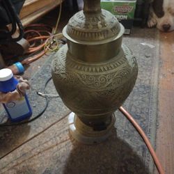Antique Brass Lamp No Shade