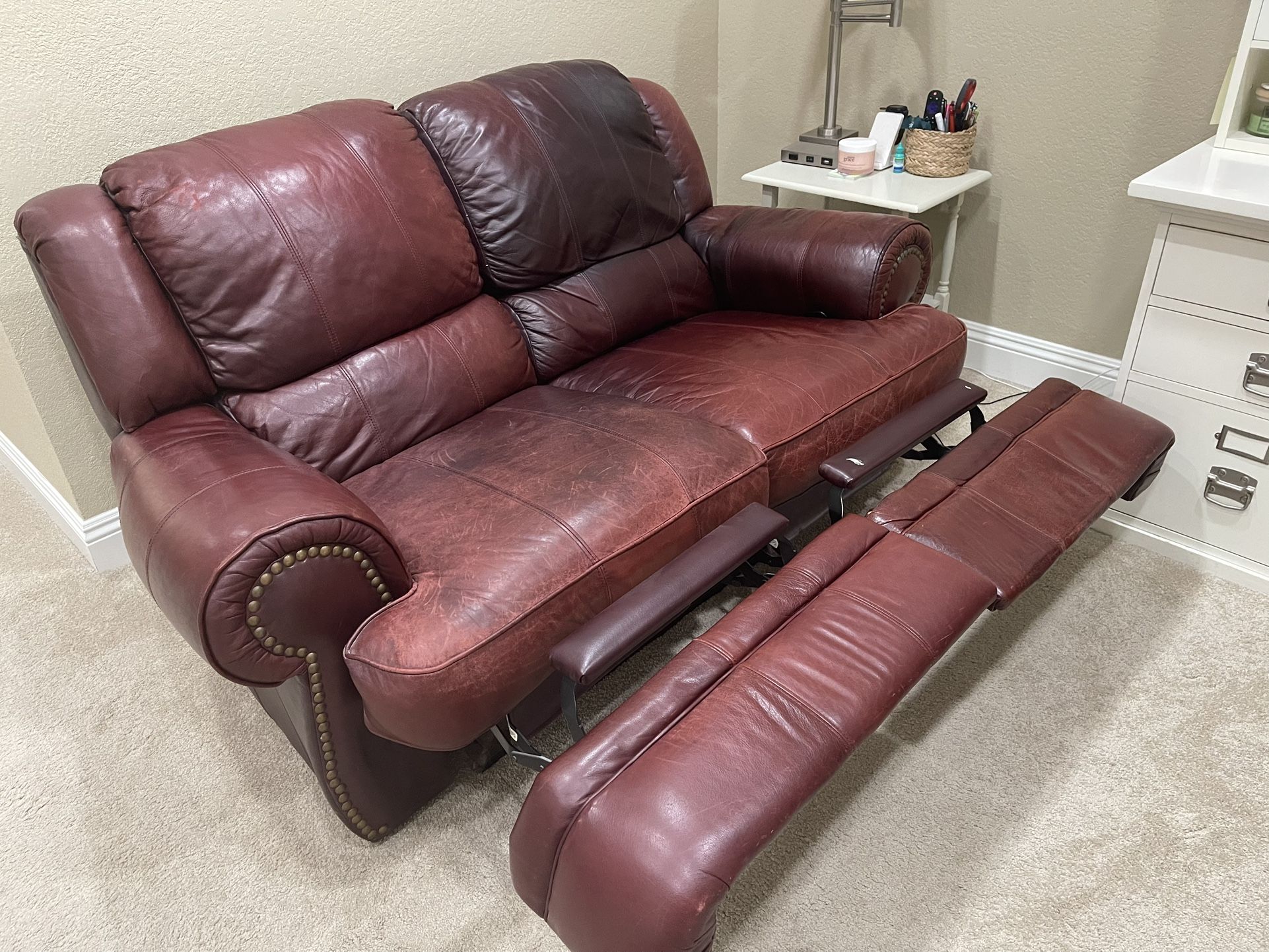 CURB ALERT: FREE Leather Recliner Loveseat/Sofa/Couch-COMFY!