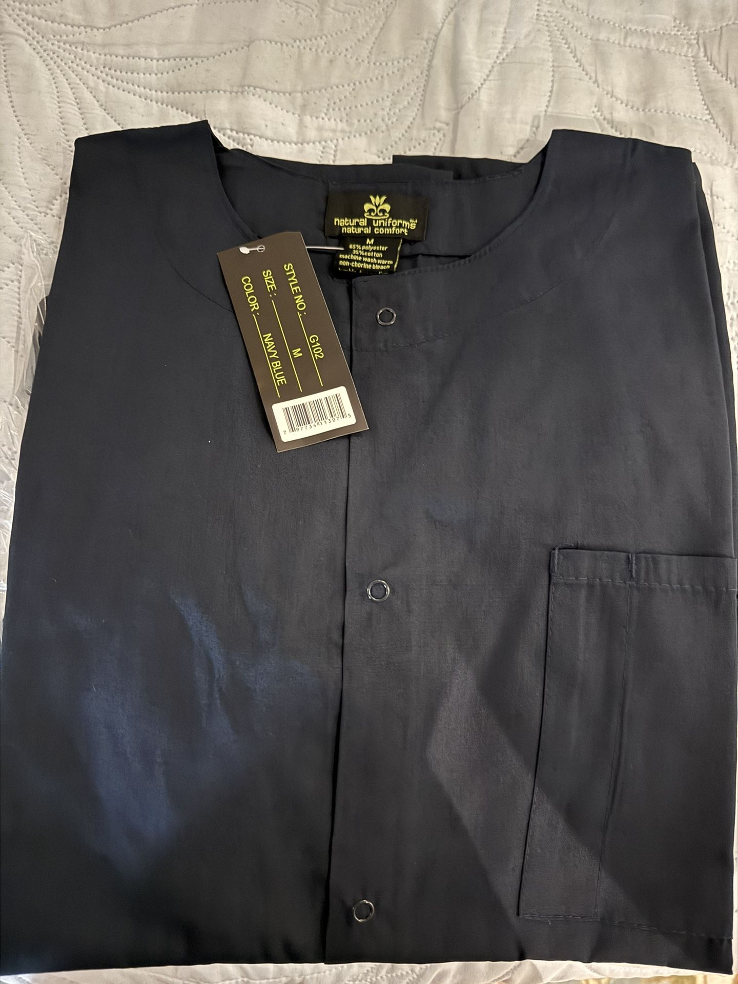 Natural Uniforms Navy Blue Scrub Jacket. Size Medium