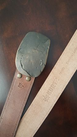 Size 38, Authentic Leather Akurtz Belt, they go for $50 asking $35, you can check their website.