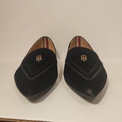 Women's Black Velvet Loafers  Tommy  Hilfiger Size 8.5 