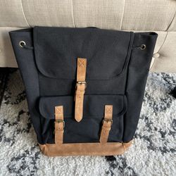  DSW Exclusive Canvas Backpack, Black and Brown