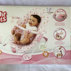 Baby Vibrating Rocking Chair with Toy Bar. Pink