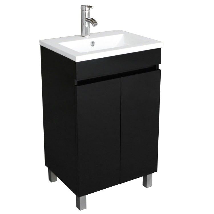 🔥ON SALE🔥20in.Wx31.5in.Hx15.7in.D Bathroom Vanity in Black (Faucet Not Included)