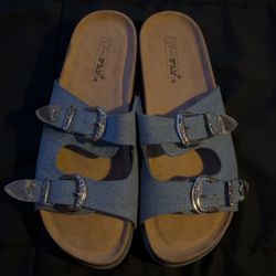 Shoe Fly Denim Platform Sandals – Women’s Size 9