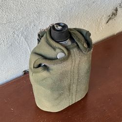 Military Used French M47 Canteen With Pouch, War Surplus