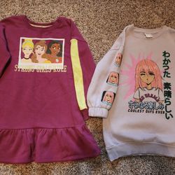 Girl's Sweatshirt Dresses, Lot of 2, Sz 7-8