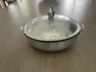 Vintage Hammered Aluminum Decorative Bowl 