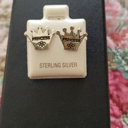 Sterling Silver Princess Earrings
