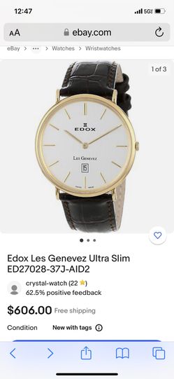 Leather Delray Watch Edox Gold Watch Vintage Edox Les Genevez