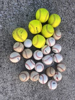 baseballs and softballs