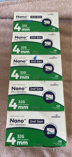 Nano pen needles (100 ct- 5 boxes)