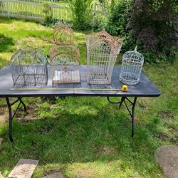 4 Old Metal Bird Cages