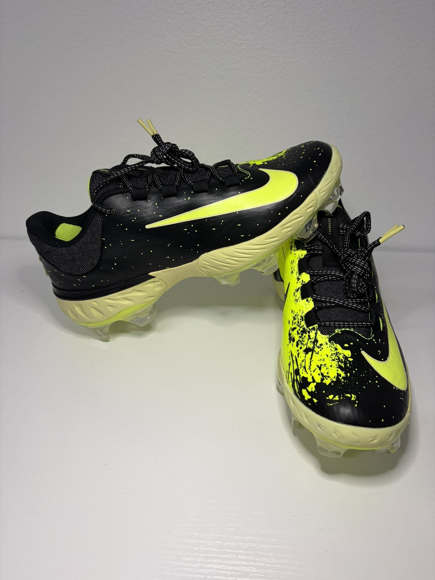 Nike Alpha Huarache Elite 4 Low MCS Baseball Black Lime' FV6096-001 New No Box