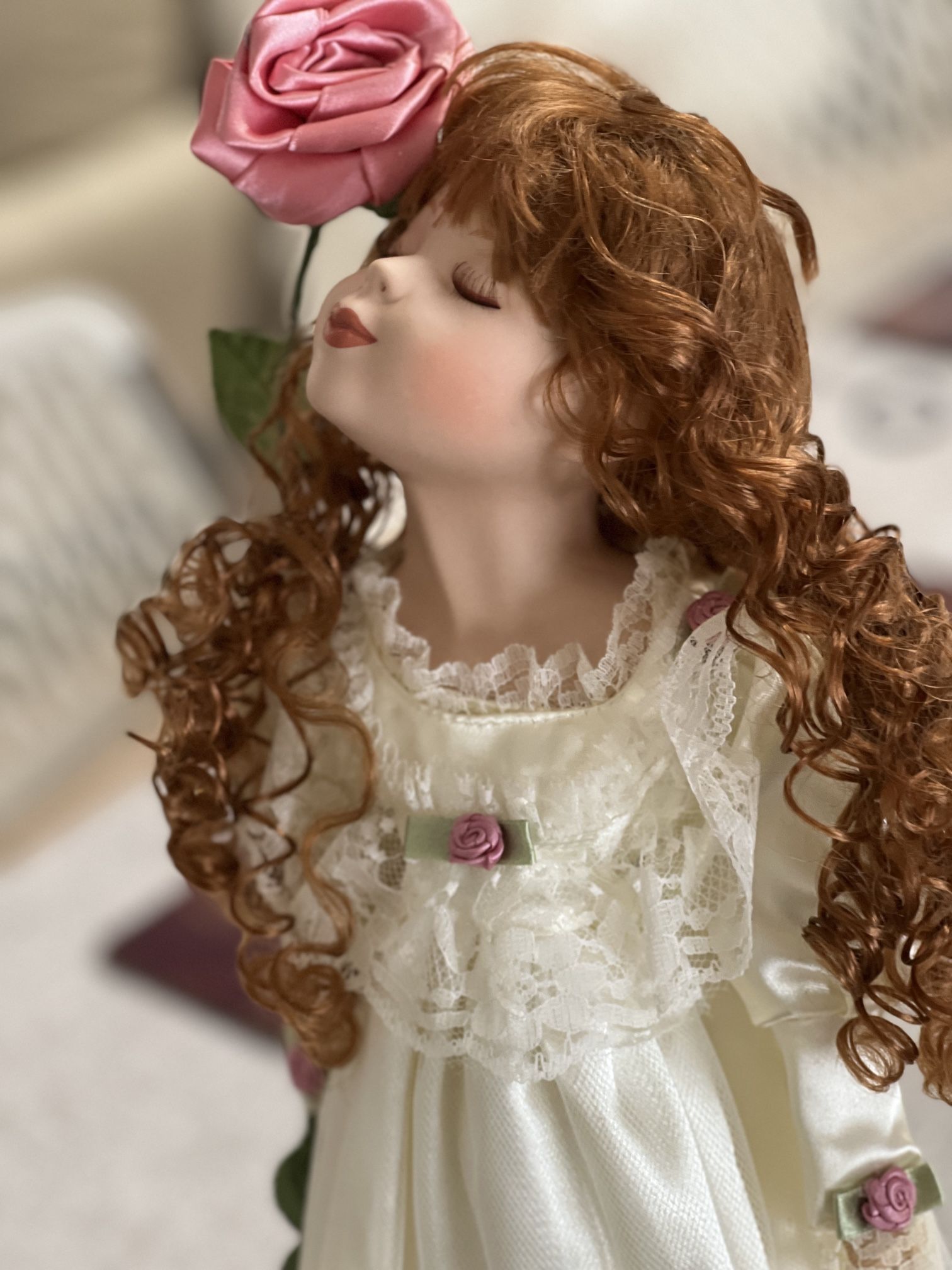 Porcelain doll (head, arms and legs made of porcelain).