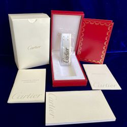 Vintage Santos Cartier Lighter Palladium 18K Gold Screw  Sealed New Old Stock Full Set