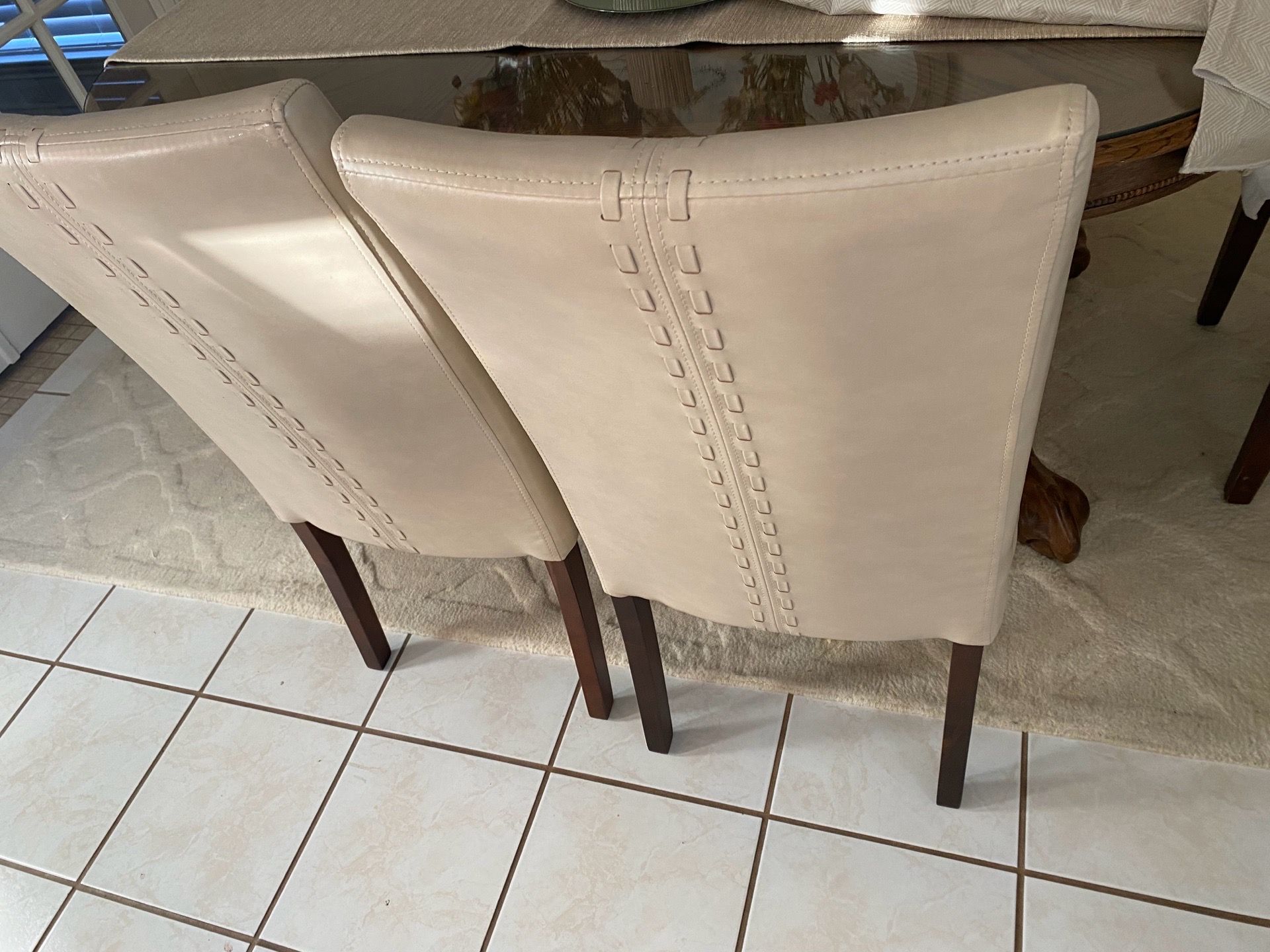 Faux leather dining chairs set of 7