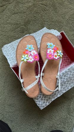 COACH Sandals Roseann  White Multi Colored