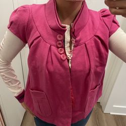 Pink Short Sleeve Wool Jacket