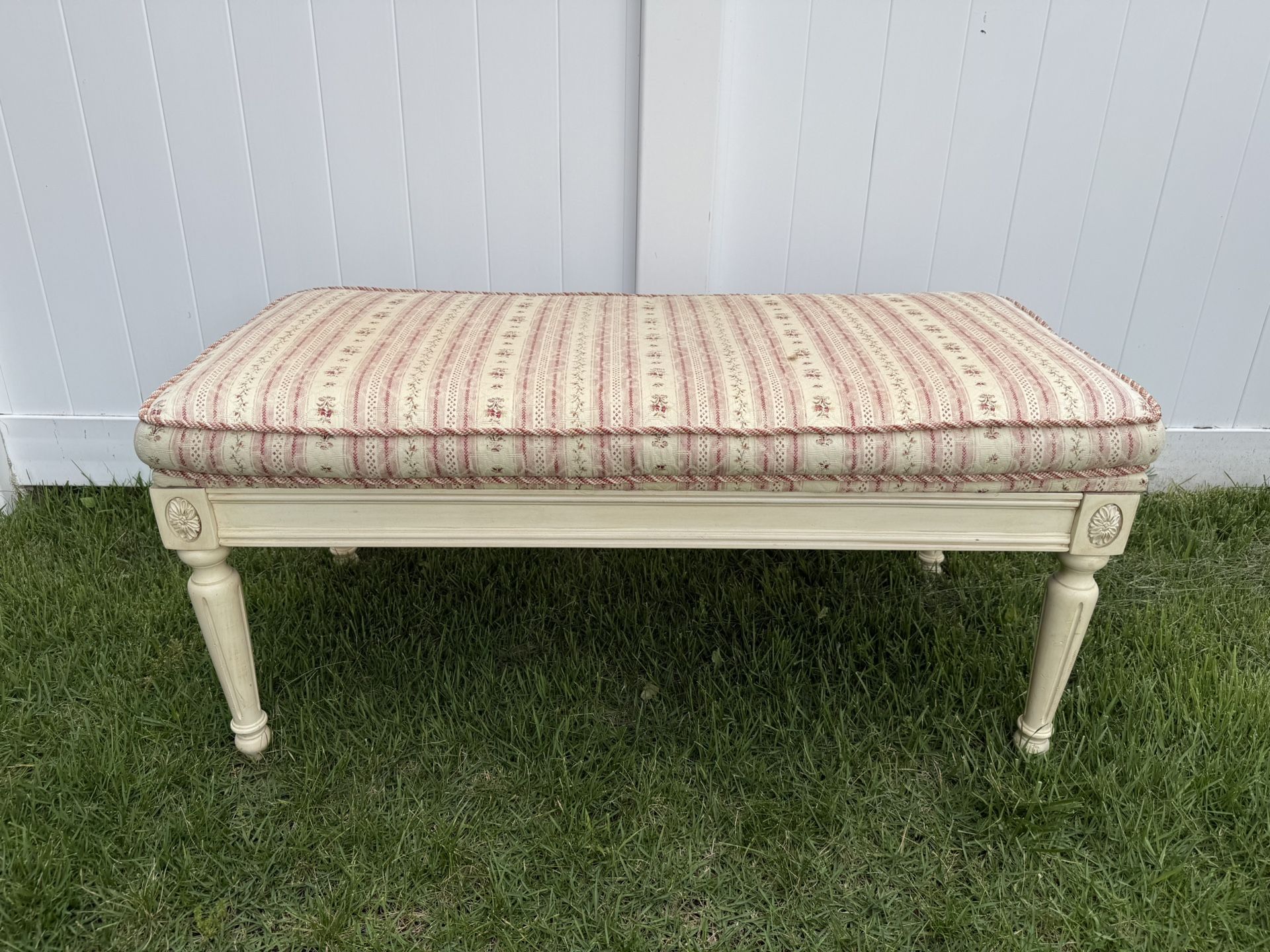 Wood and fabric bench