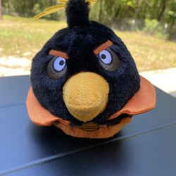 Angry Birds Space Fire Bomb Black Bird 10” Plush 2012 Commonwealth No Sound