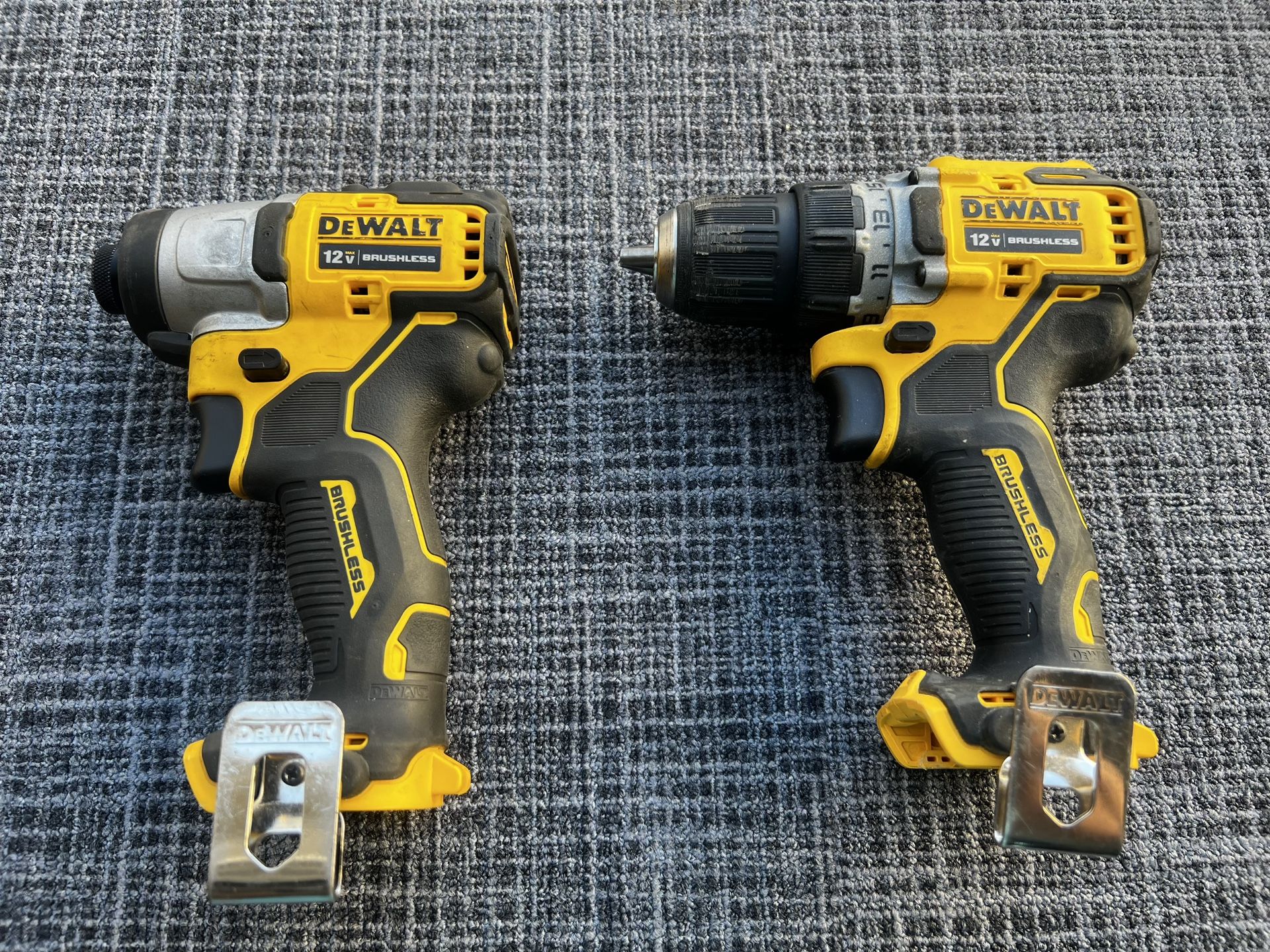 Dewalt 12v Brushless Impact And Drill Set- No Batteries
