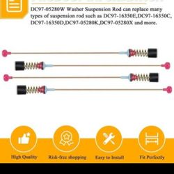 2024 Upgraded DC97-05280W Washer Suspension Rods(4PACK) Replacement for Samsung Top Load Washer