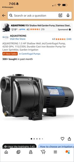 Aquastrong 1.5 HP Shallow Well Jet Pump