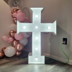 3 ½ ft Marquee Cross with LED Lights 