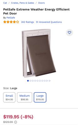 Extra Large Plastic Pet Door 12-220LBS 13 5/8x23 5/8