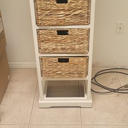 Wicker three drawer cabinet