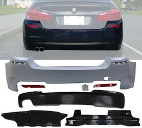 11-16 BMW F10 5-Series MTech Style Rear Bumper Conversion
