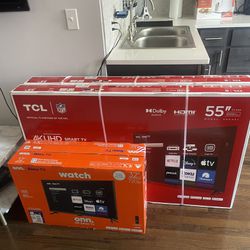 Two 55” &  two 32” unopened in box