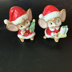 Vintage Homco 5405 Christmas Mice Figures