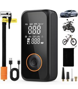 Tire Inflator Portable Air Compressor,3X Faster Inflation Air Pump for Car Tires,150PSI Cordless Electric Air Comperssor with Gauge Pressure and Auto 