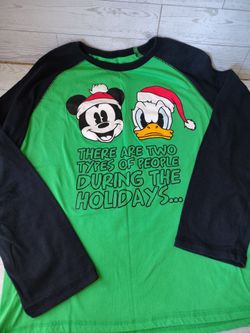 Boys Disney Long sleeve Christmas shirt ( Size L)