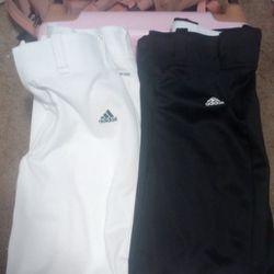 Girls Fast Pitch Softball ADIDAS Aero Ready Pants 2 Pair One Black One White Still Worn A Few Times Still In Great Condition Size Large  