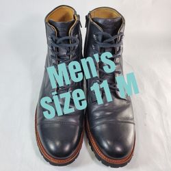 New Samuel Hubbard Mens Size 11 M Side Zipper Boots Black Leather M2176 048