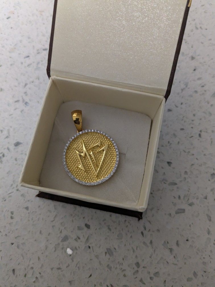 14k Over 925 Silver With Natural Moissanite 