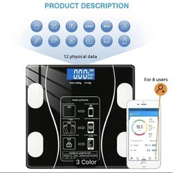1pc Body Fat Scale, BT BMI Body Scales, Smart Wireless Digital Weight Scale, Body Composition Analyzer Weighing Scale , Bathroom Tools