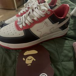 Bapesta bape Men’s Shoes Size 10  White Orange Black Red