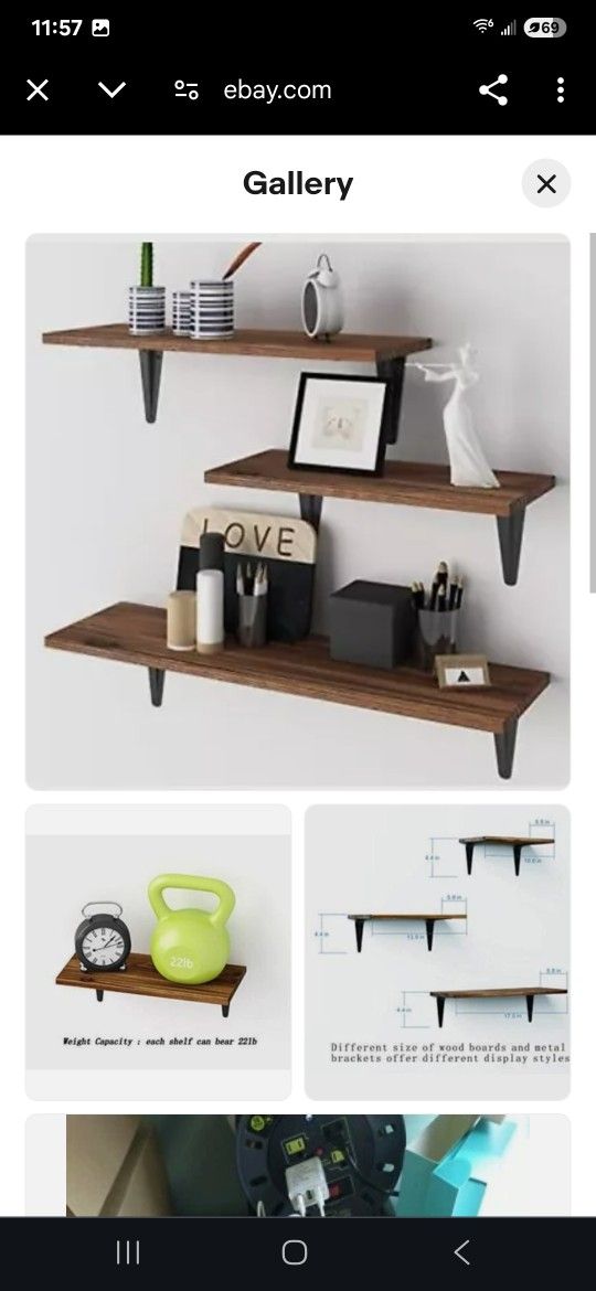 Bameos Floating Shelves- Set Of 3 Shelves