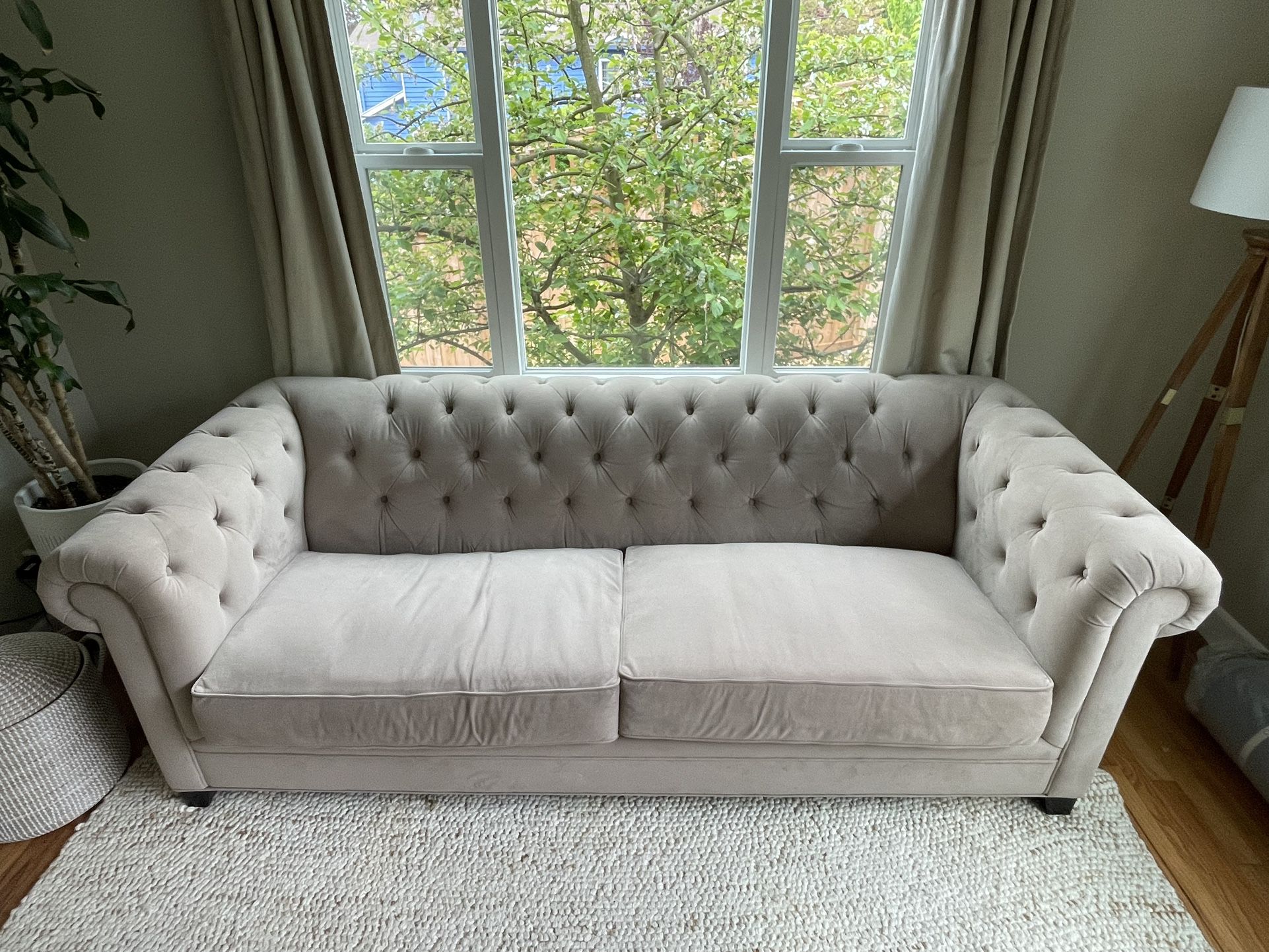 Chesterfield Taupe Couch 