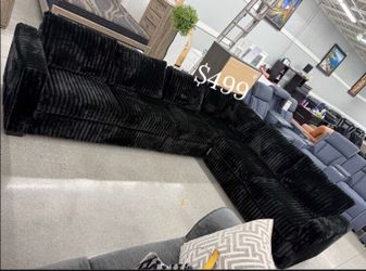 Large sectional Sofa fur-like jumbo corduroy