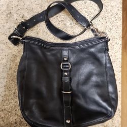 Coach F14018 Chelsea Buckle Black Leather Convertible Shoulder Bag