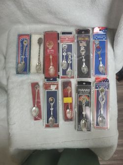 Vintage Souvenir Collector Spoon Lot - 11 Pieces (Mostly In Boxes)