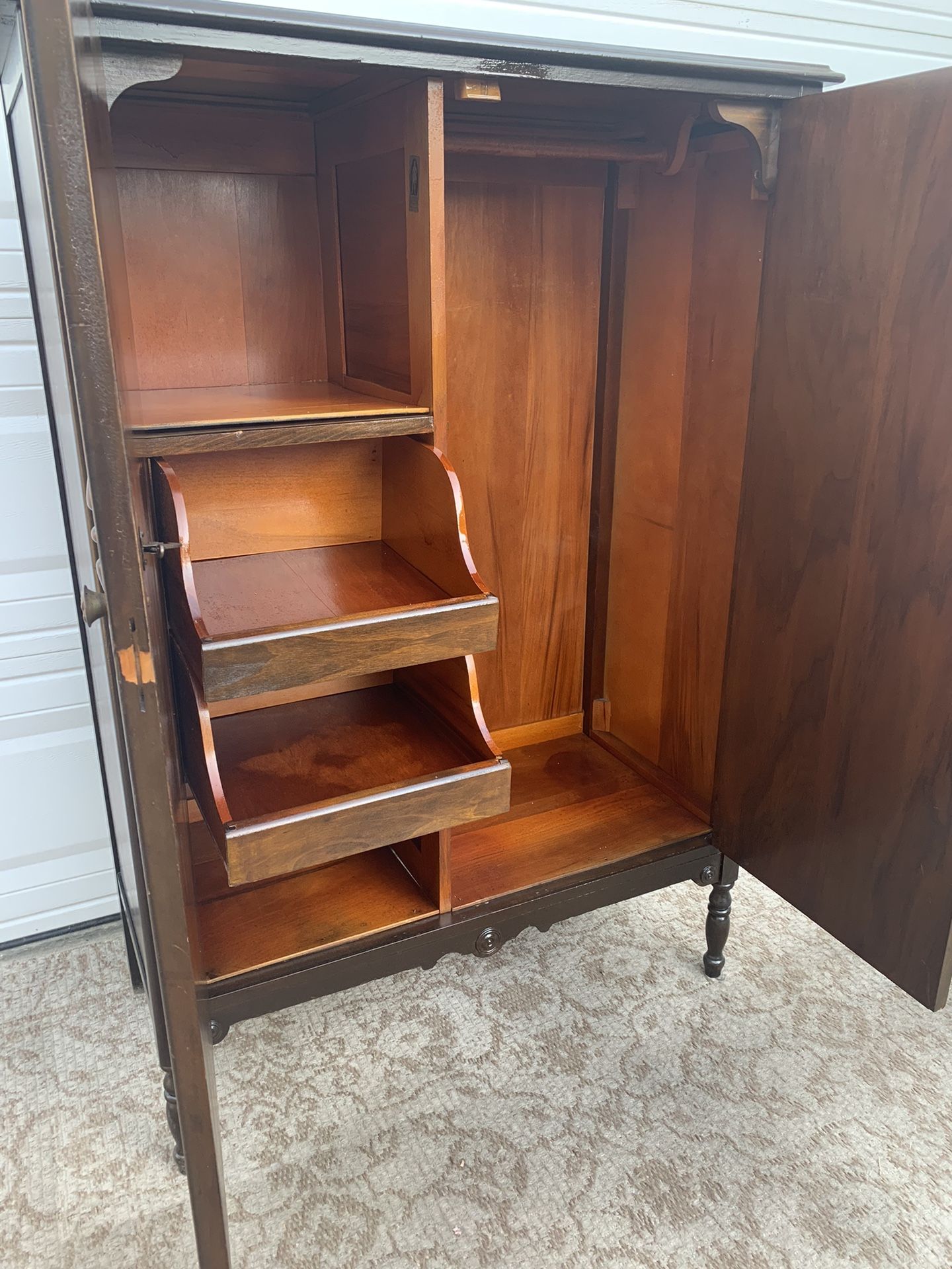 Vintage Walnut Chifforobe Wardrobe/Armoire
